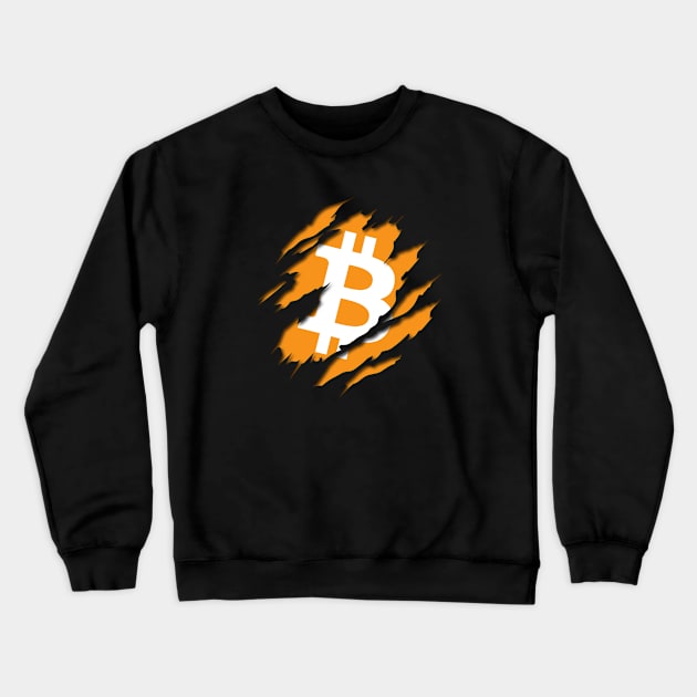 Bitcoin - Claw Crewneck Sweatshirt by CoolTeez